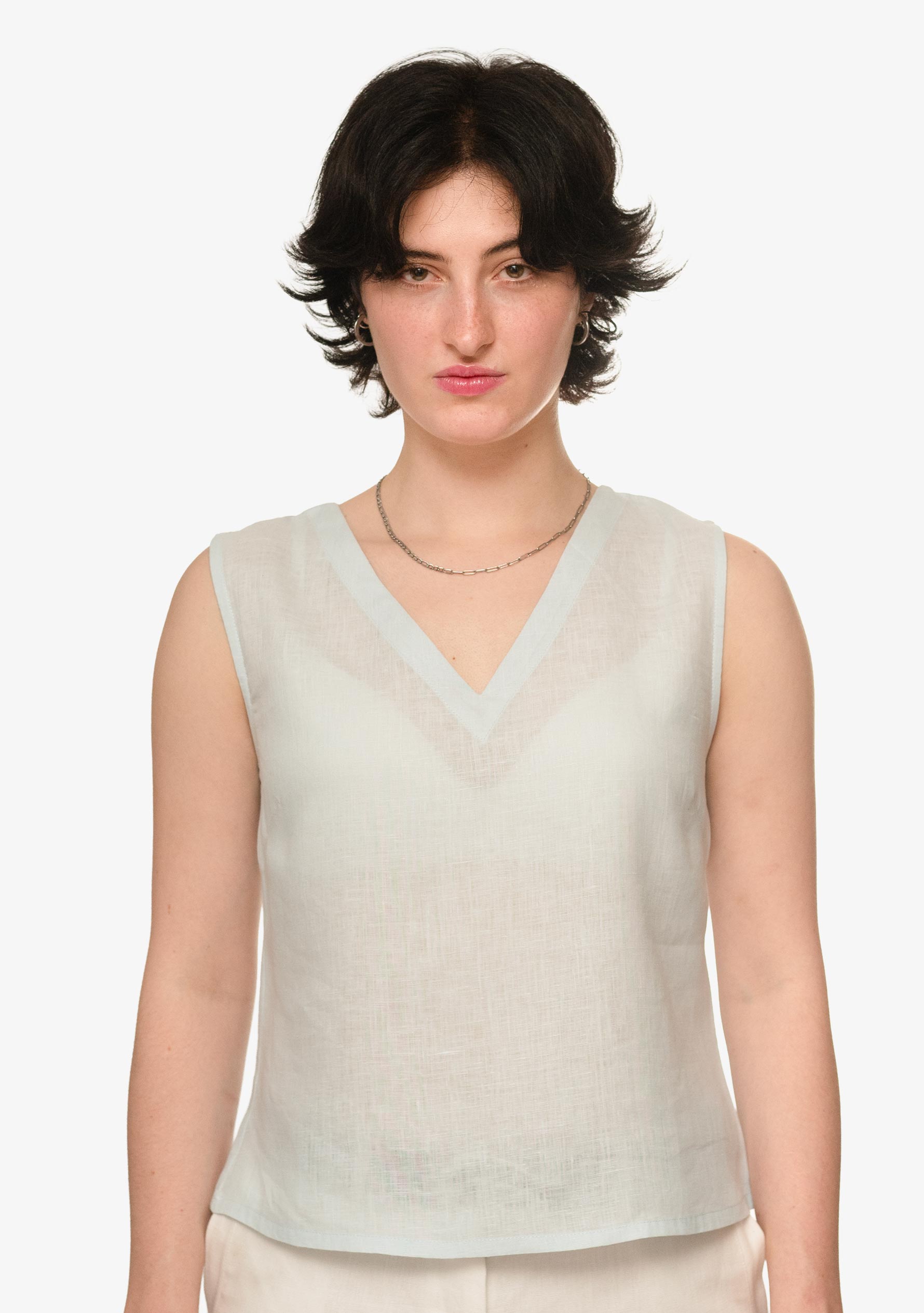 Ice blue Brunk top