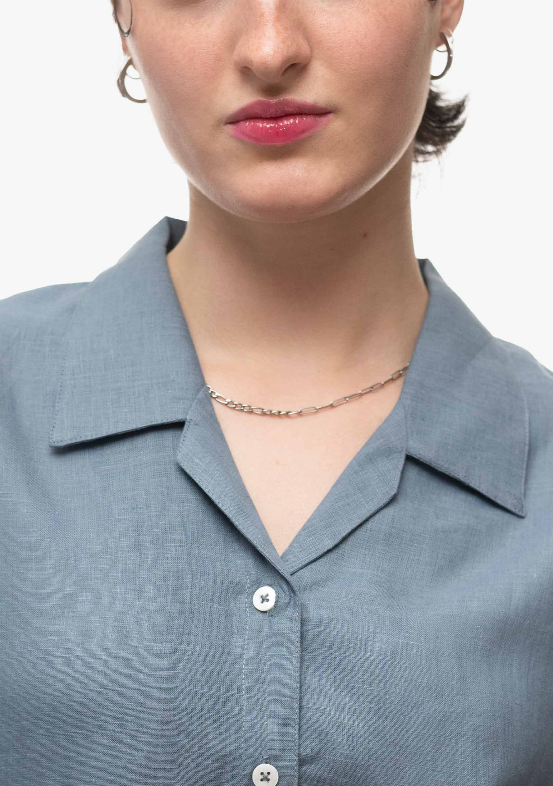Frida Leinenhemd im Schieferblau