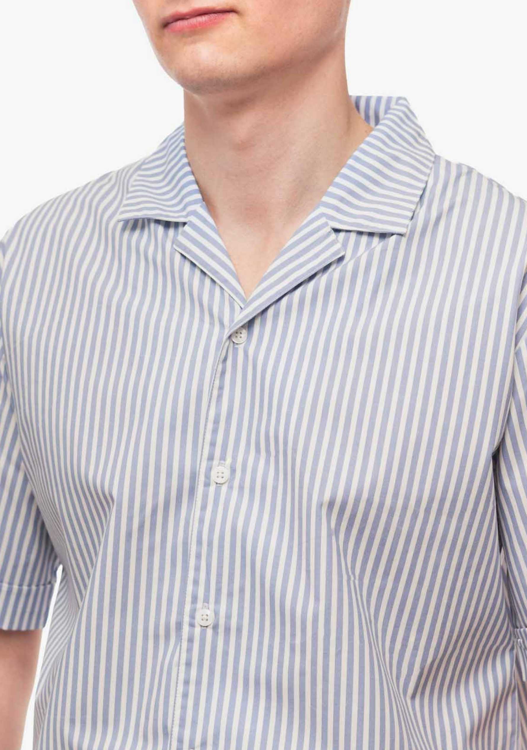 Luka Cotton Shirt in Skyline Stripe