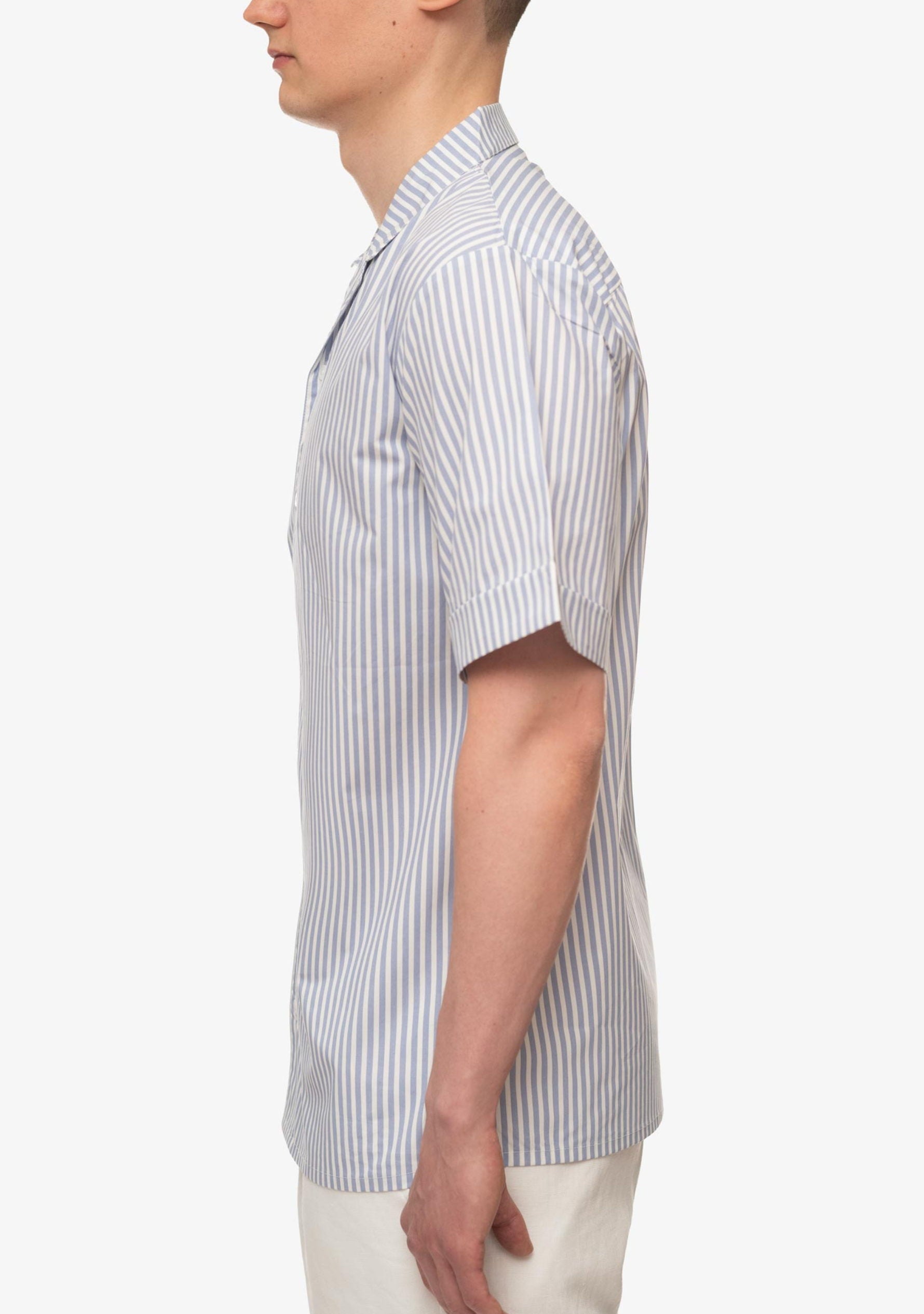 Luka Cotton Shirt in Skyline Stripe