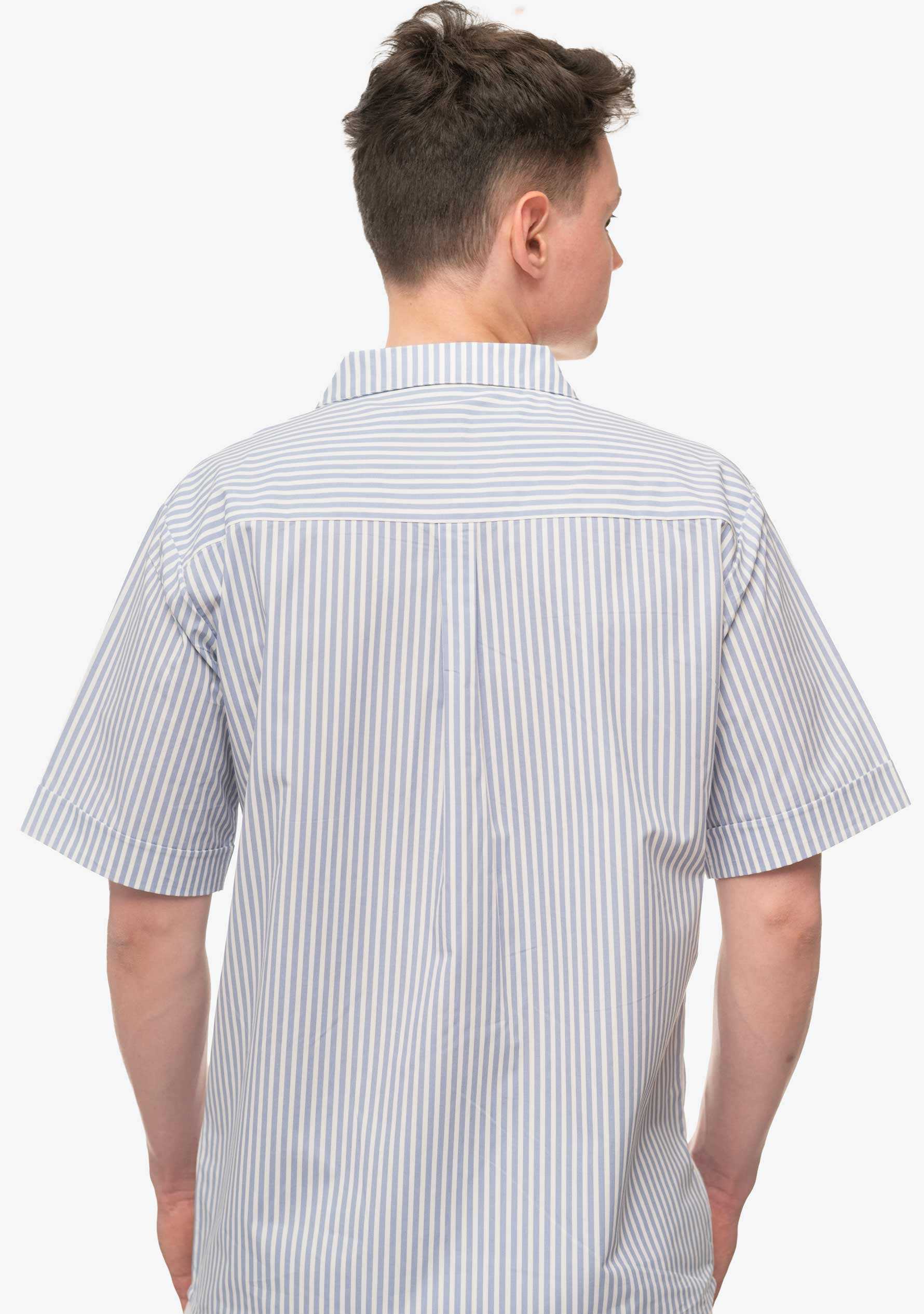 Luka Cotton Shirt in Skyline Stripe