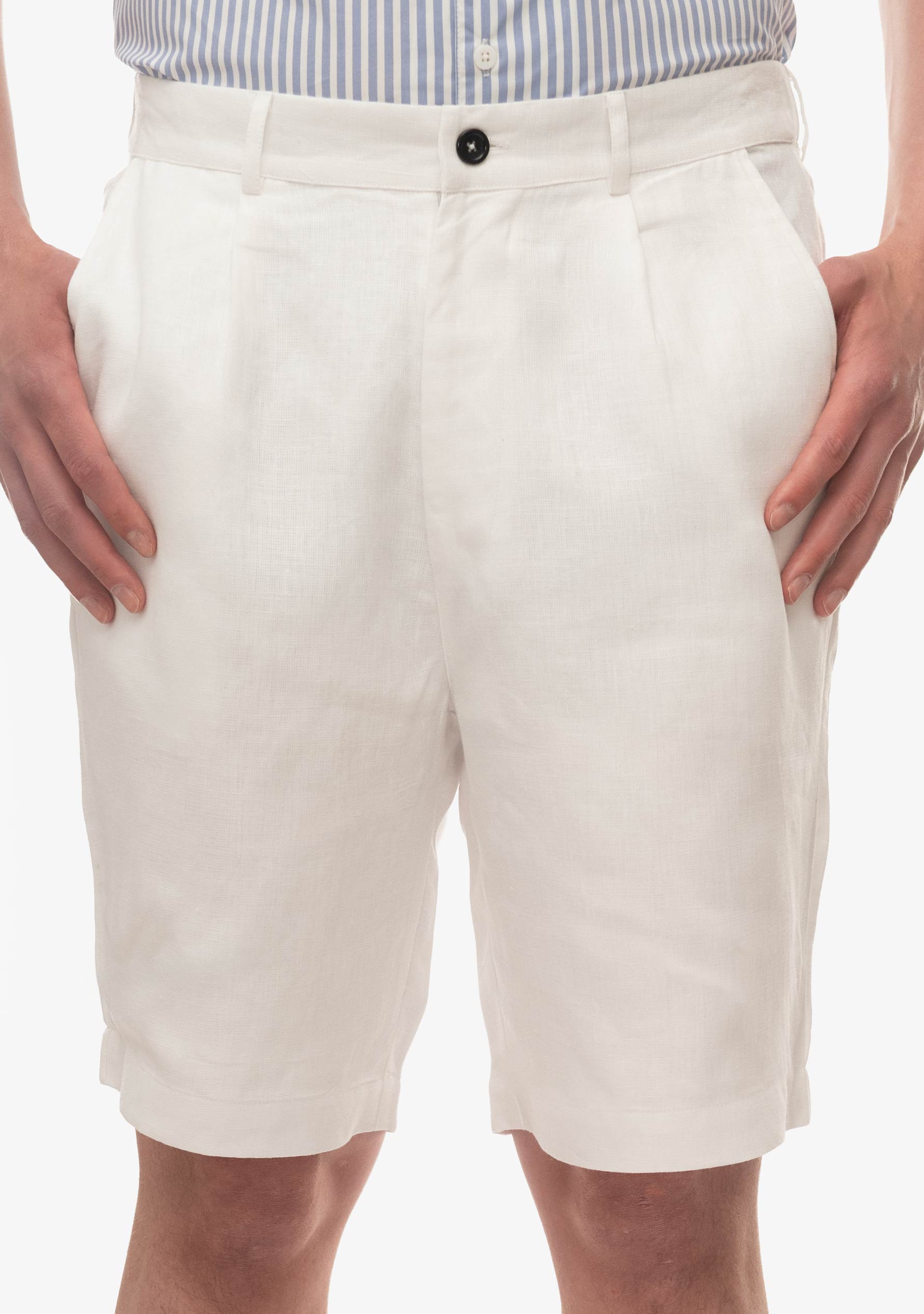 Paul Summer Shorts in Linen-White