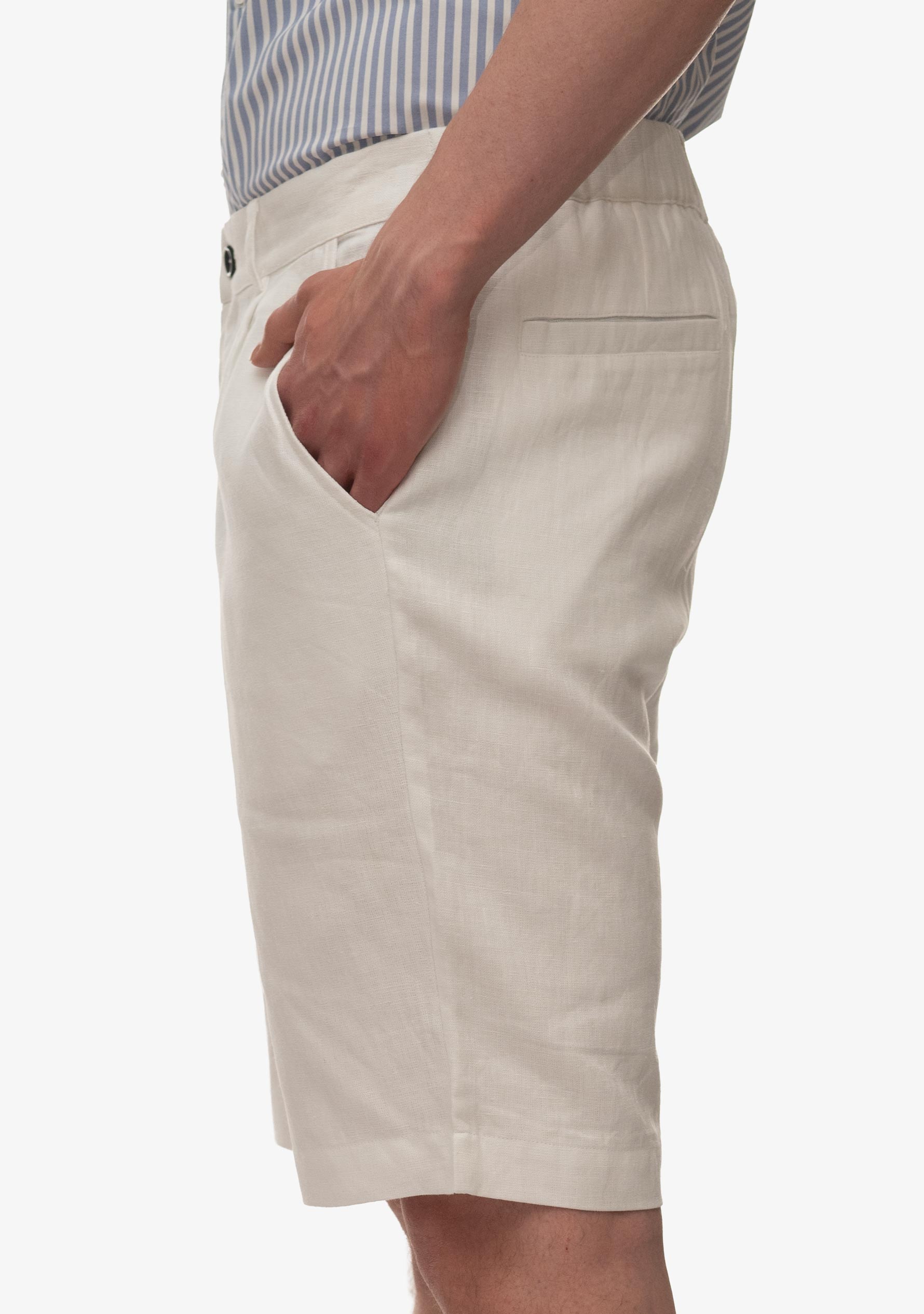 Paul Summer Shorts in Linen-White