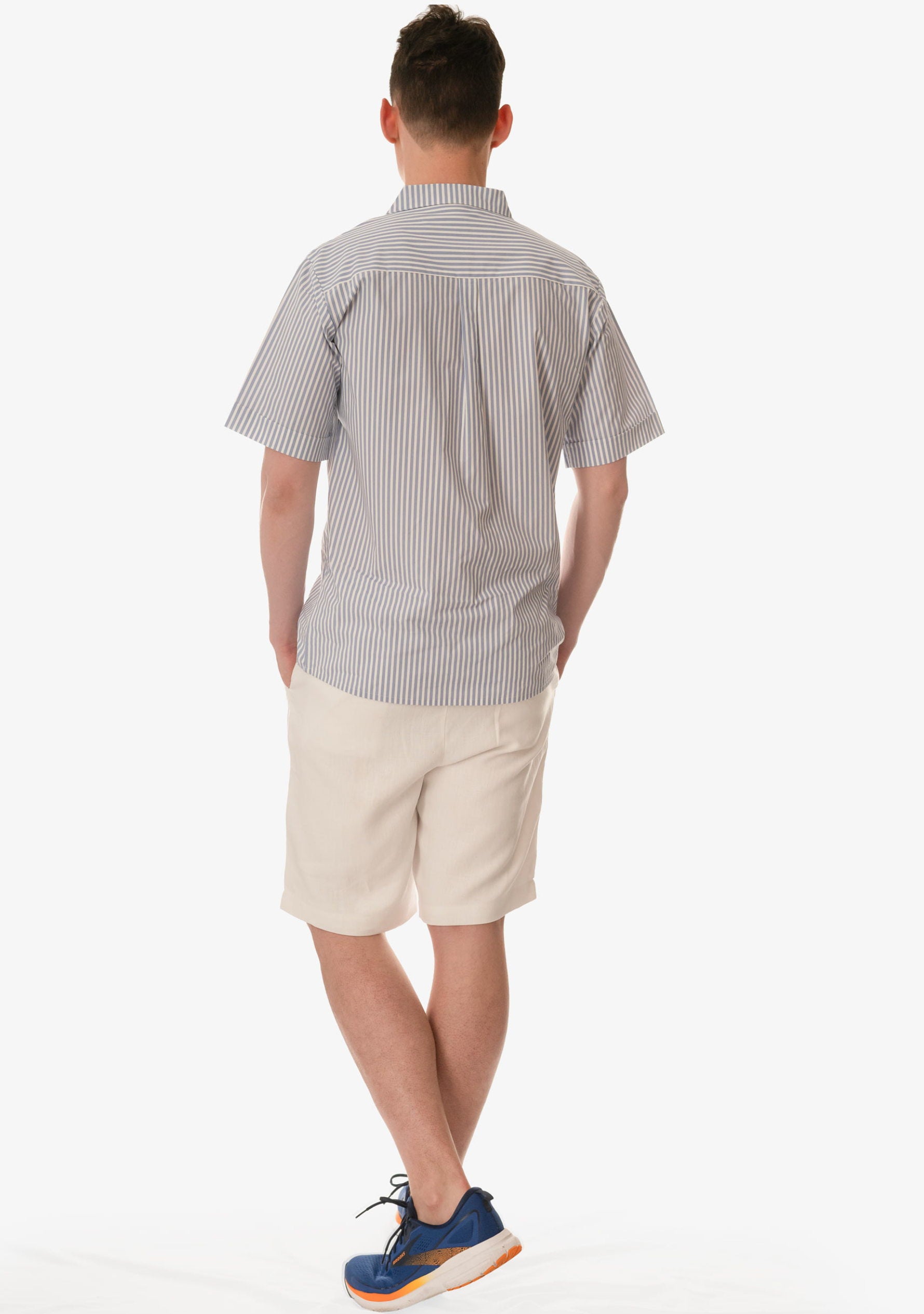 Luka Cotton Shirt in Skyline Stripe