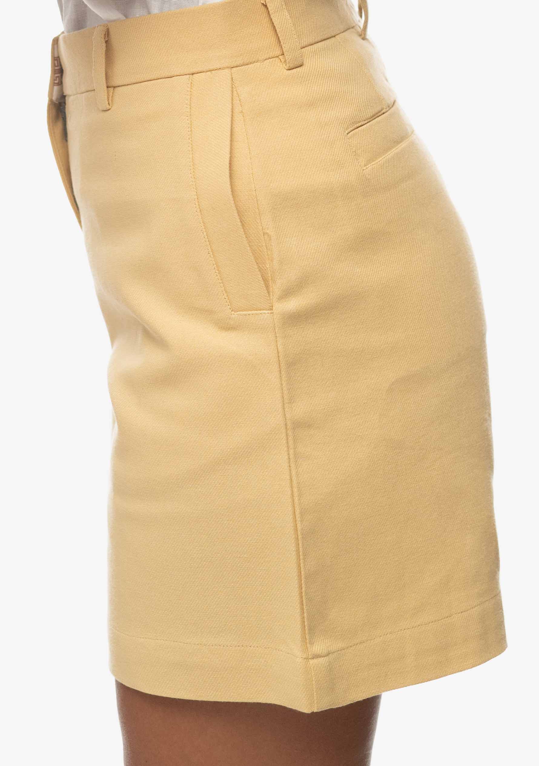 Sabine Summer Shorts aus Baumwolle – Senfgelb