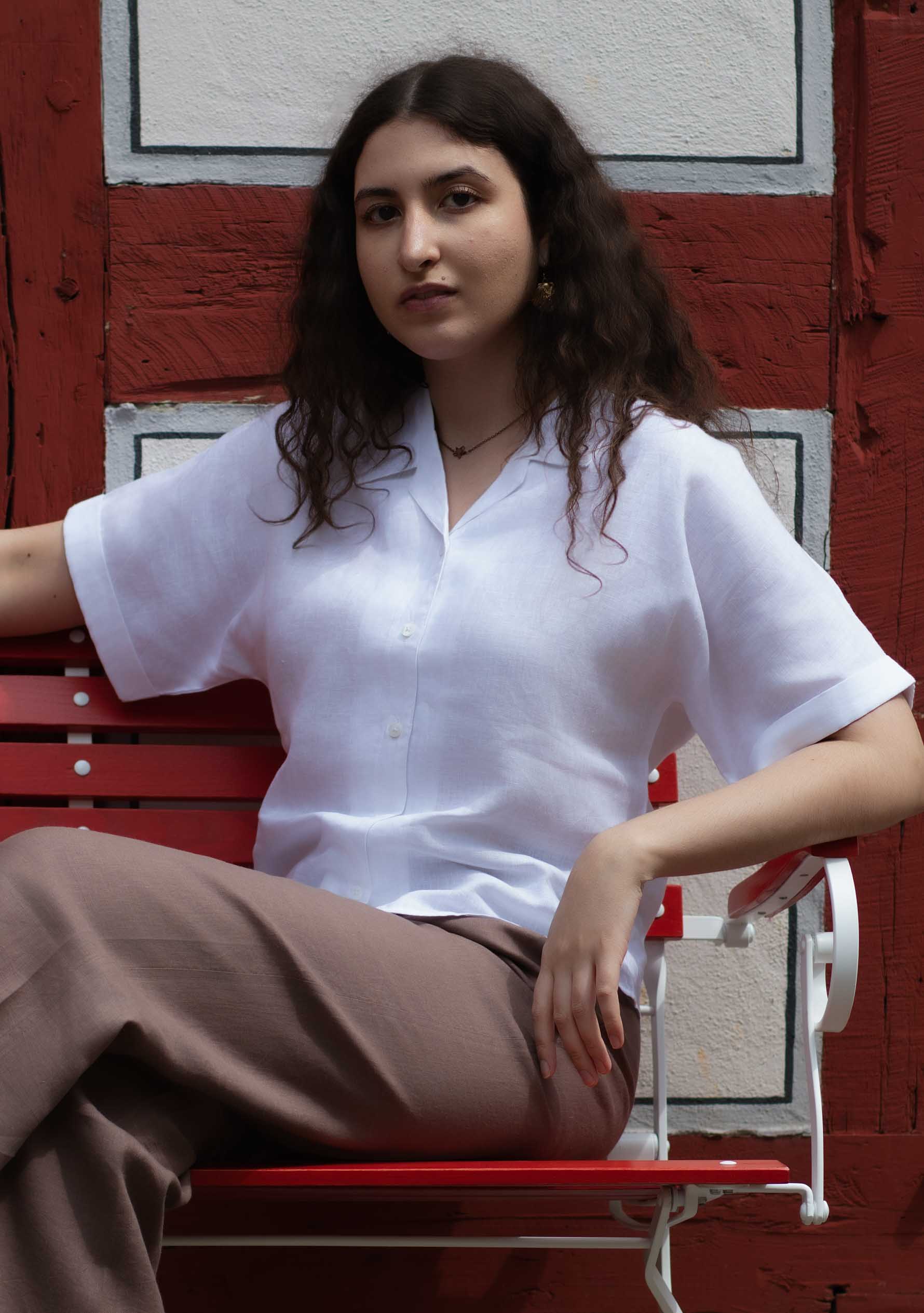 Frida Weißes Leinenhemd