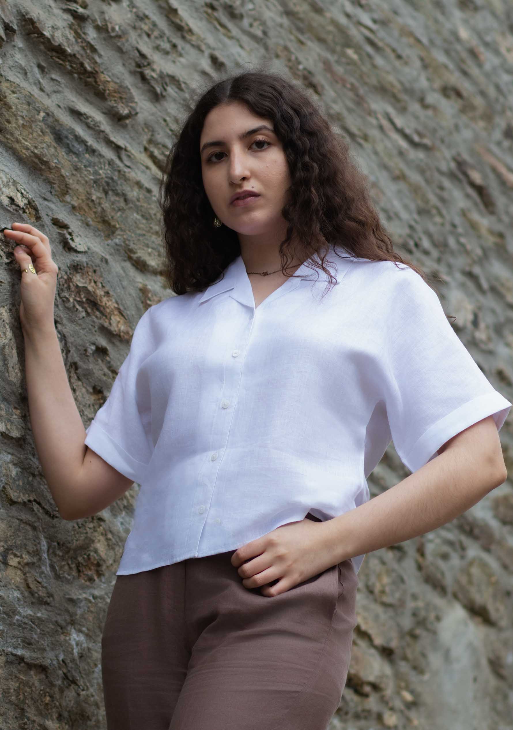 Frida Weißes Leinenhemd