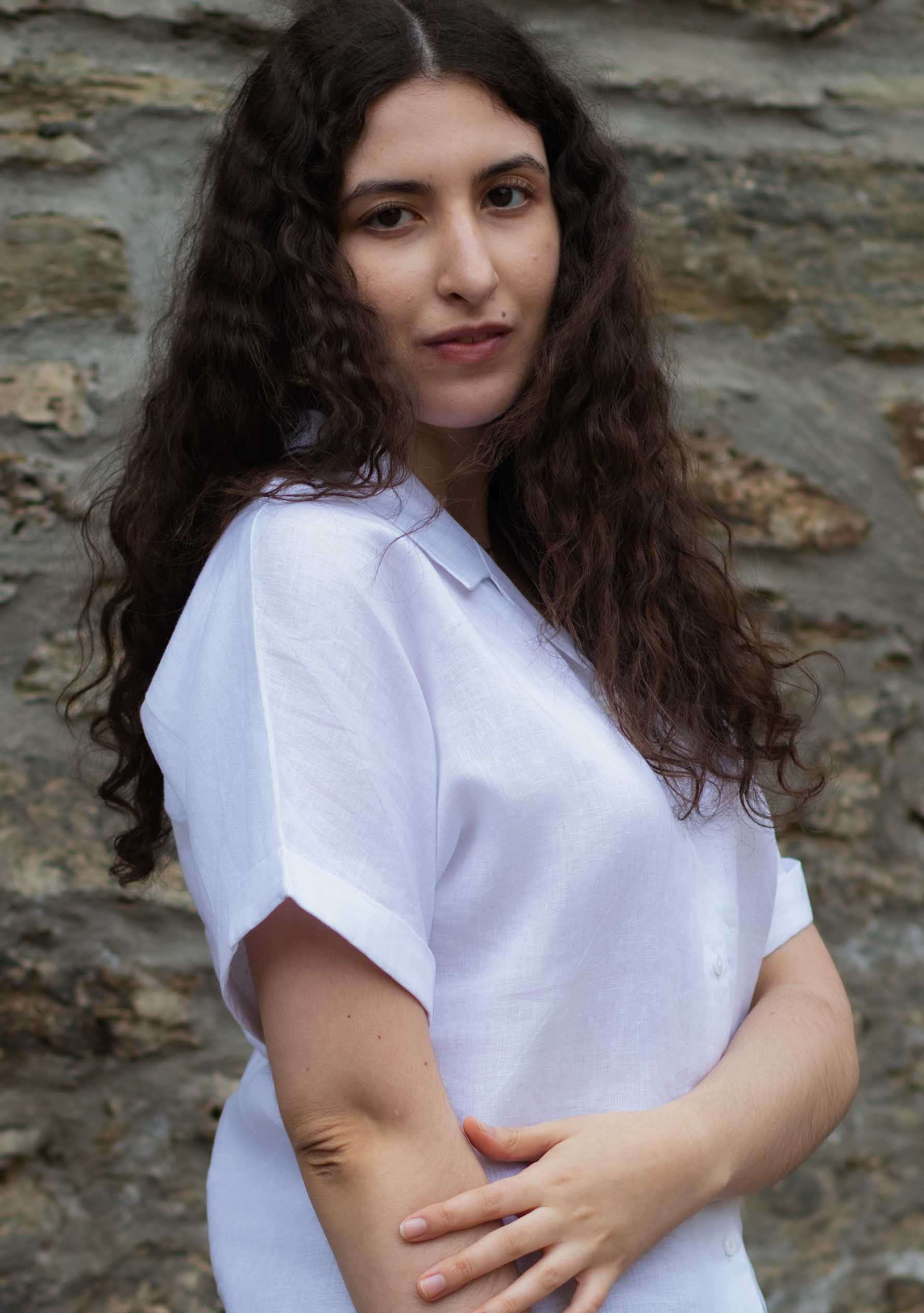 Frida Weißes Leinenhemd