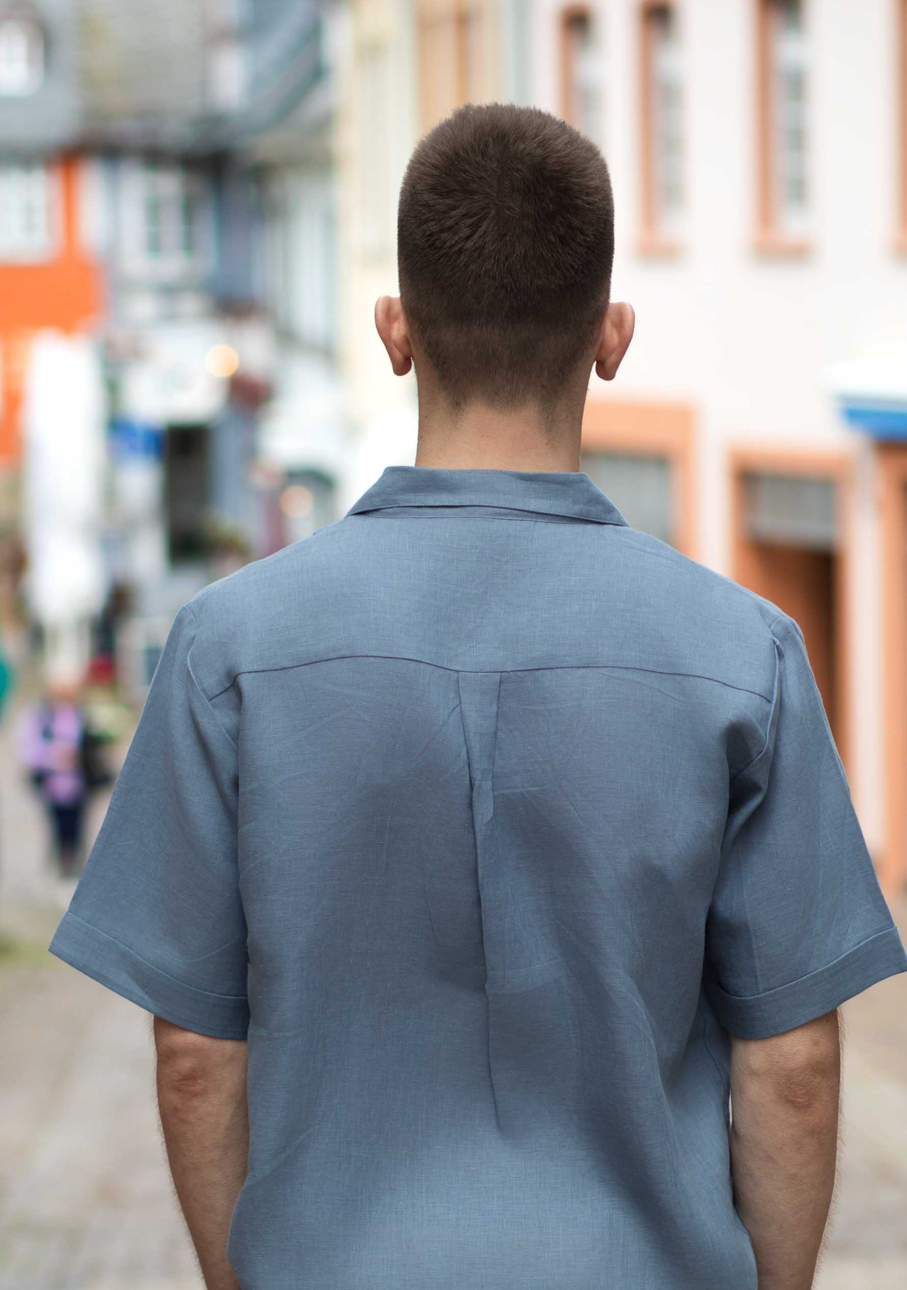 Luka Linen Shirt in Slate Blue