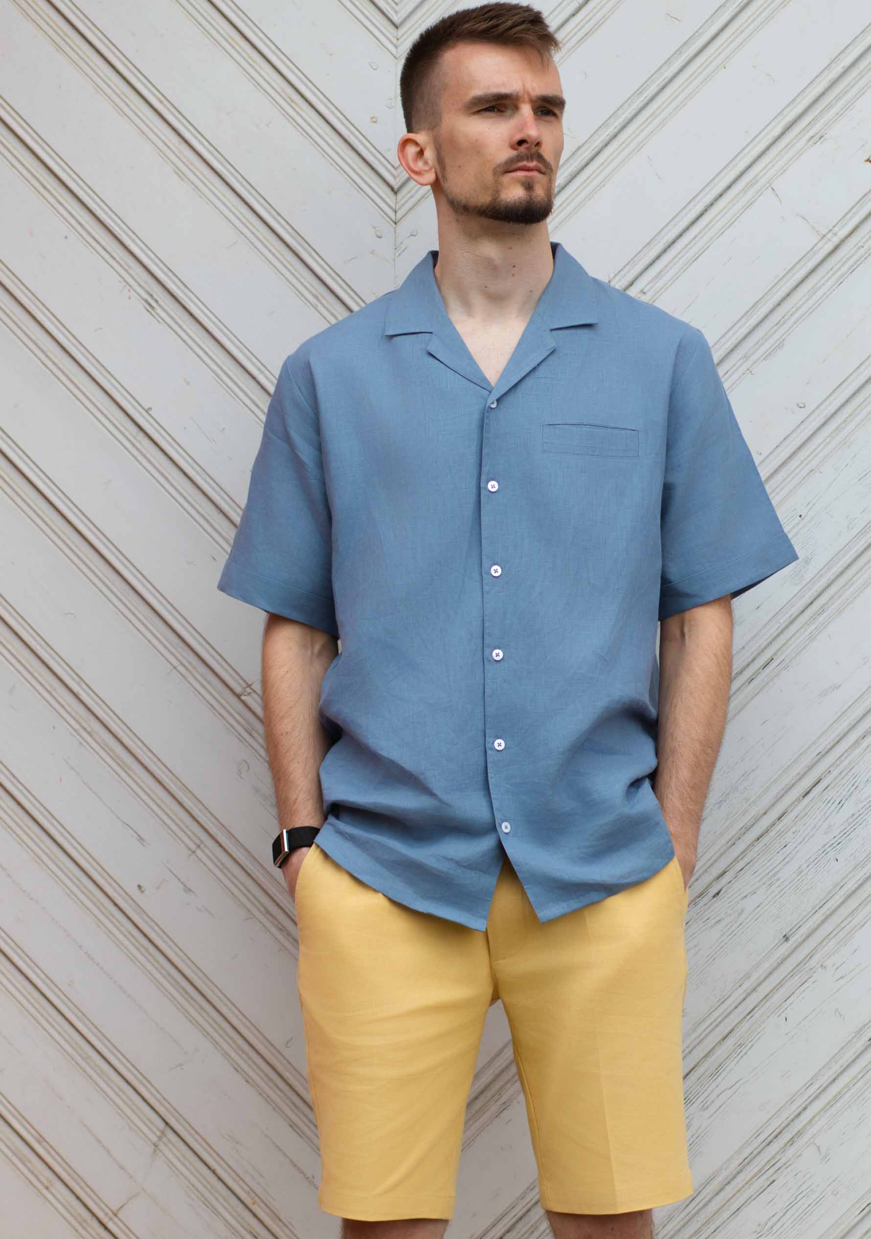 Paul Summer Shorts in Cotton-Mustard Yellow