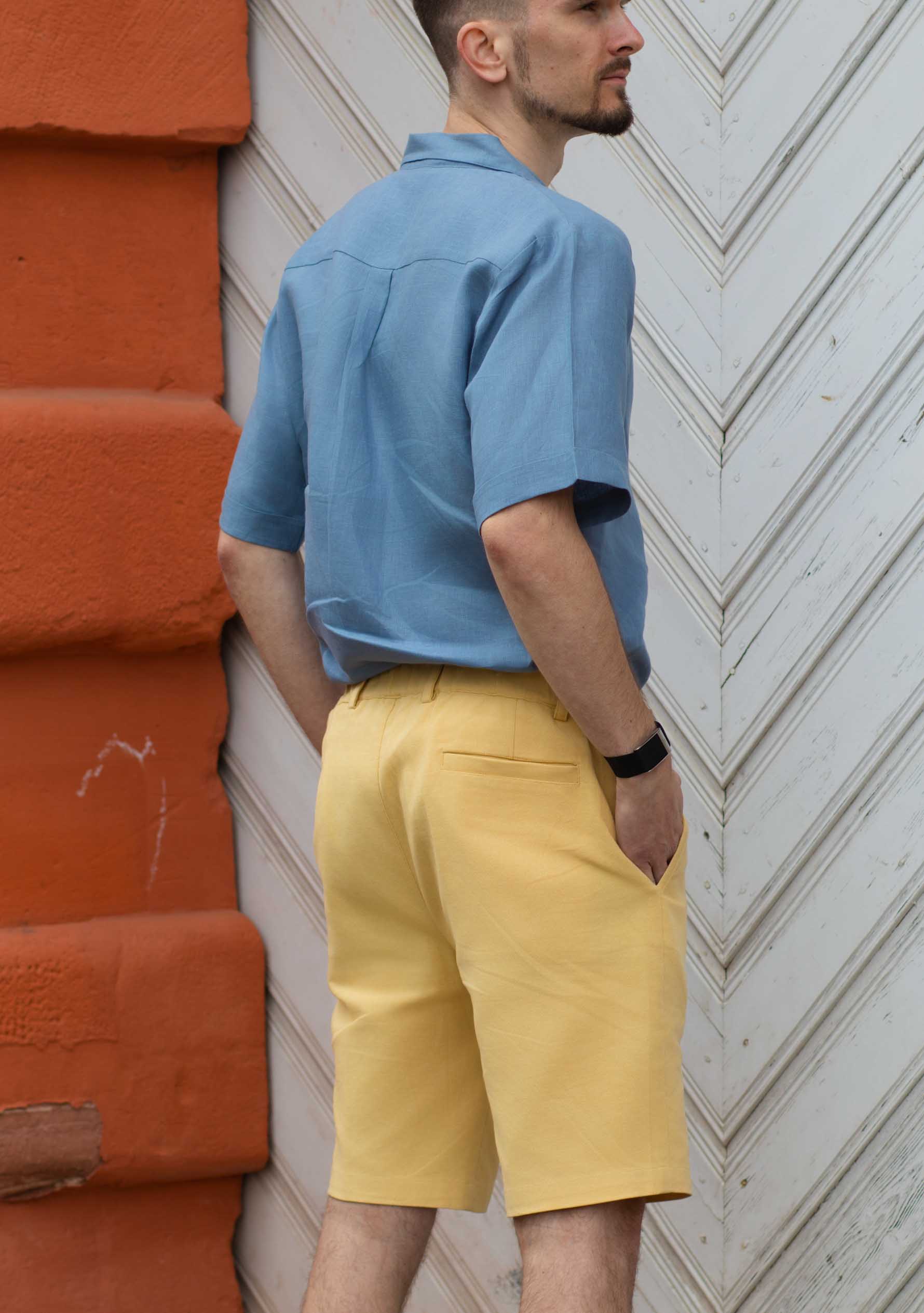 Paul Summer Shorts in Cotton-Mustard Yellow