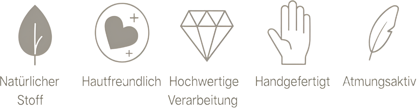natürlicher stoff, Hautfreundlich, Hochwertige verarbeitung, Handgefertig, Atmungsaktiv