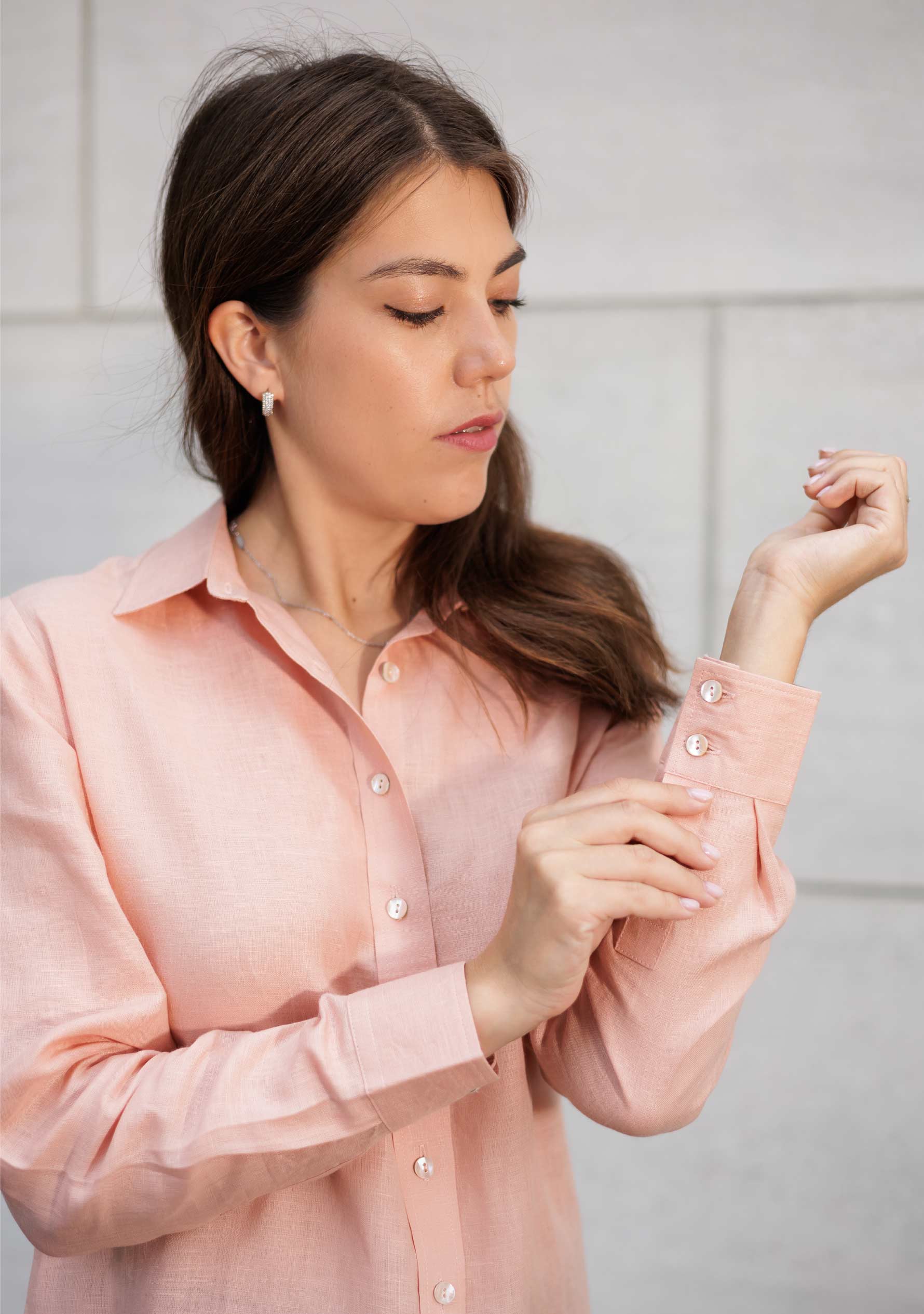 women's linen custom work shirt - made to order.