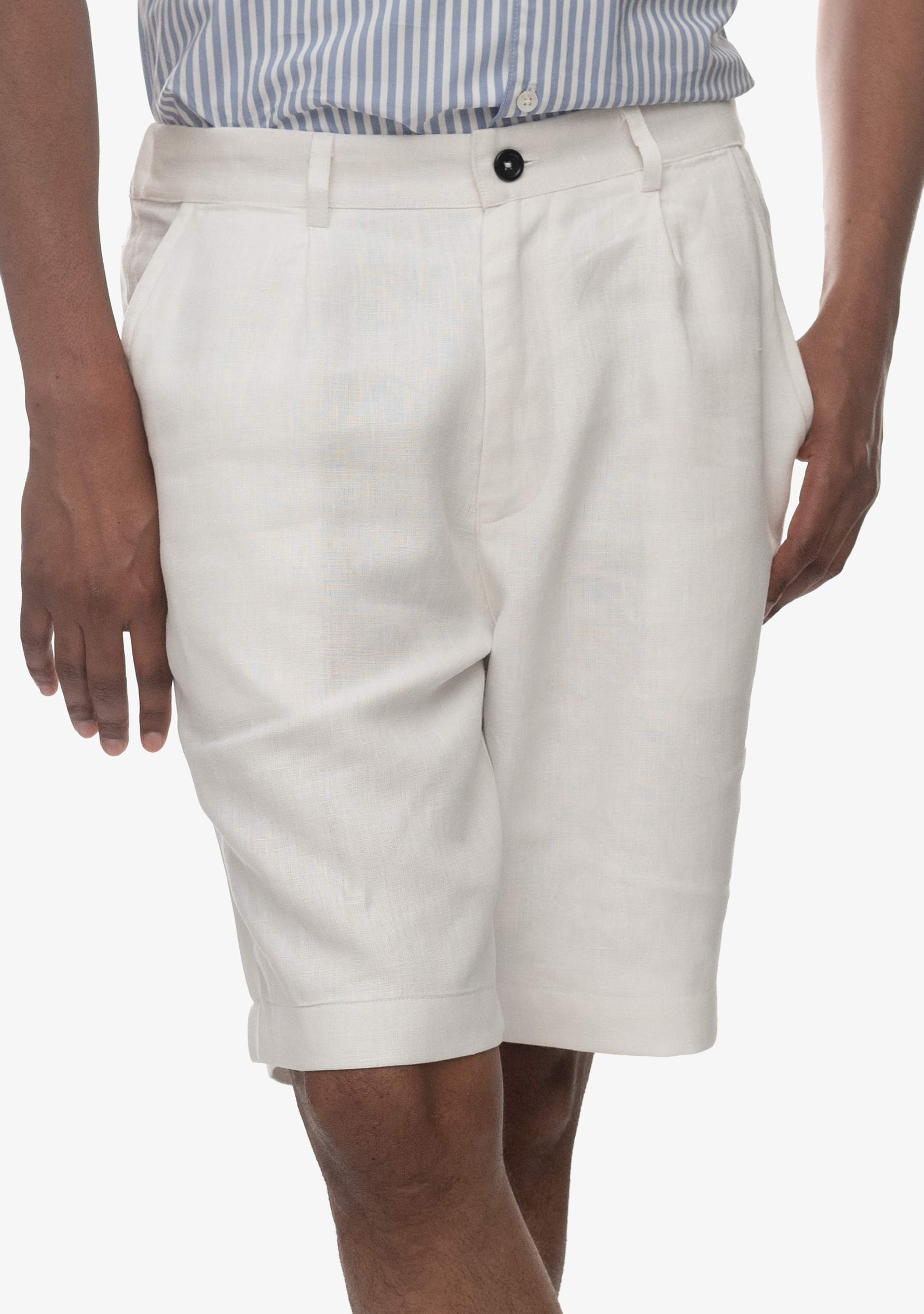 Paul Summer Shorts in Linen-White