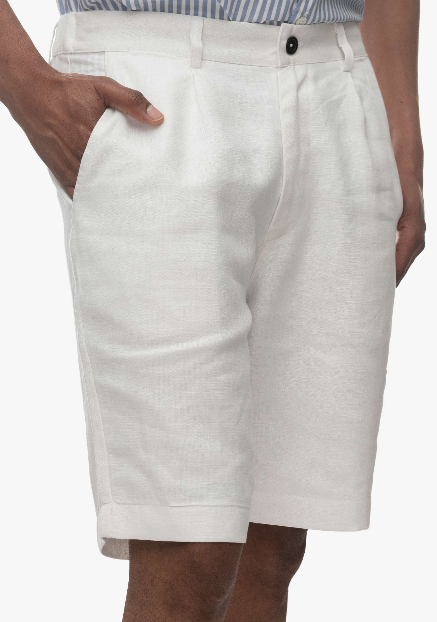 Paul Summer Shorts in Linen-White